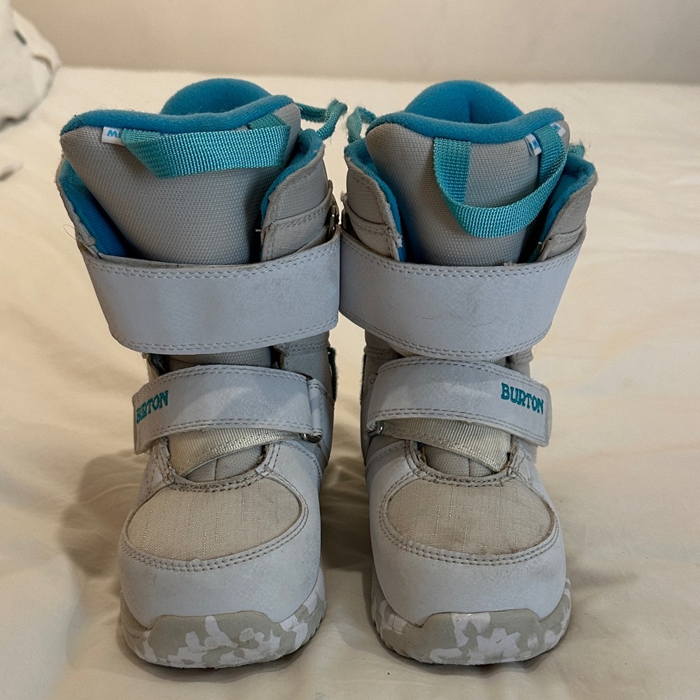 Burton Mini Grom Kids' White and Teal Snowboard Boots
